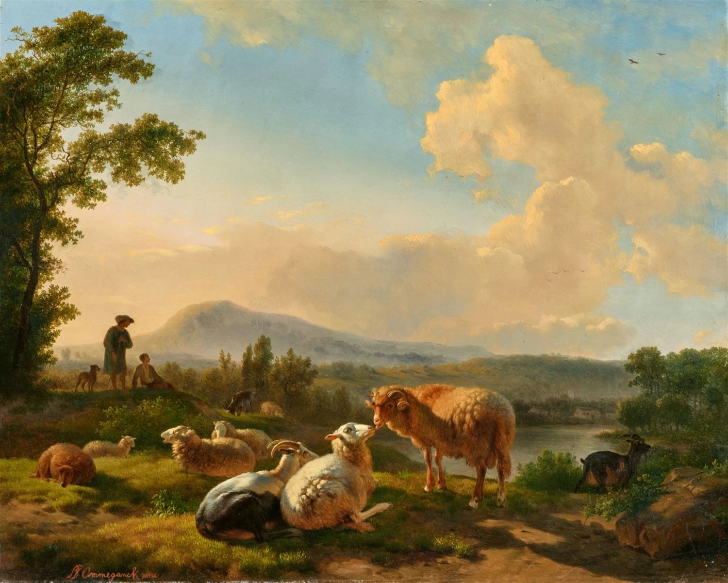 Balthasar Ommeganck - Paesaggio con pastori e greggi